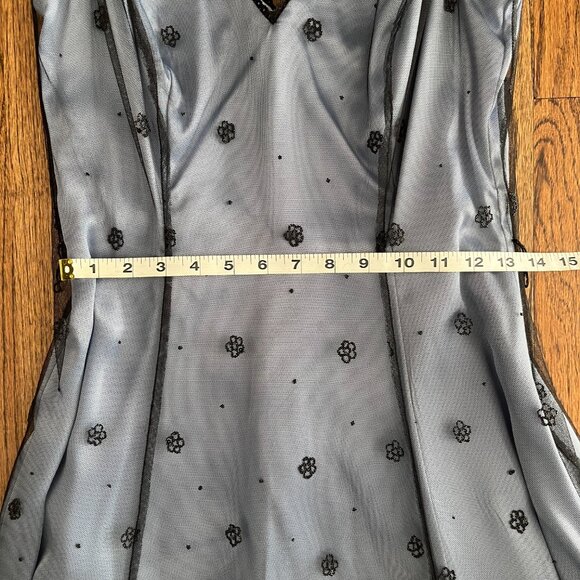 Adrianna Papell Boutique Women's Blue with Black Beaded Dress Size 8 - Picture 4 of 6